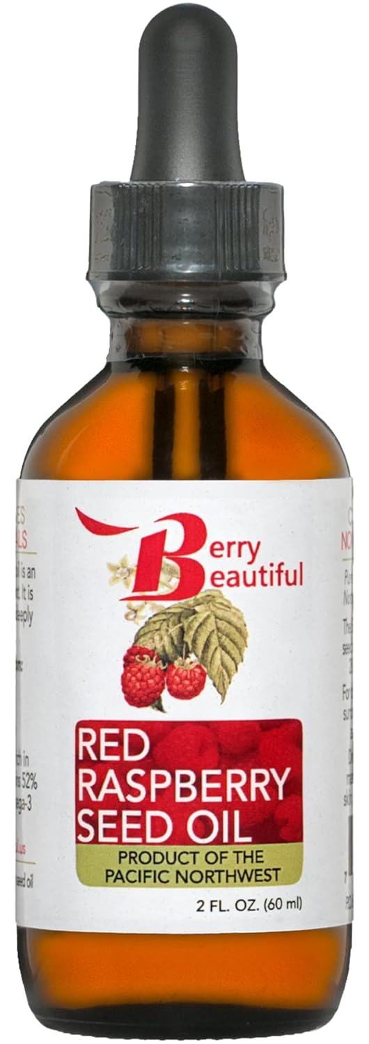 Berry Beautiful Red Raspberry Seed Oil (2 fl oz) - Pure & Cold-Pressed from US-Grown Seeds Health & Household