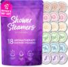Cleverfy Shower Steamers Aromatherapy - 18 Pack of Shower Bombs with Essential Oils. Self Care Mothers Day Gifts for Mom from Daughter. Purple Set